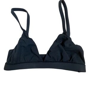 SKIMS Black Triangle Bralette‎ Bikini Swim Top Size XS Adjustable Straps